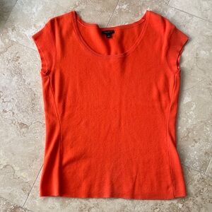 Ann Taylor Vibrant Orange Short Sleeve Top
